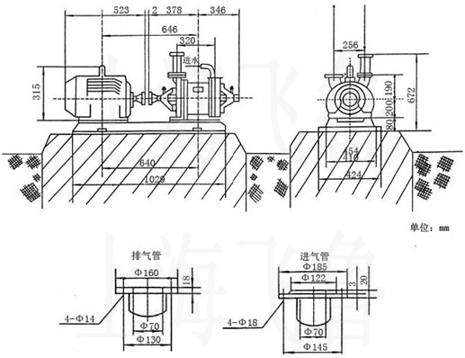 XD型旋片真空泵構(gòu)造圖